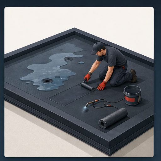 Flat roof repair service graphic