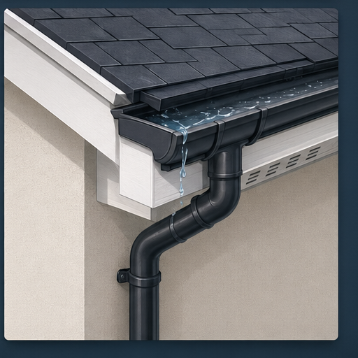 Guttering fascias and soffits roofline service graphic